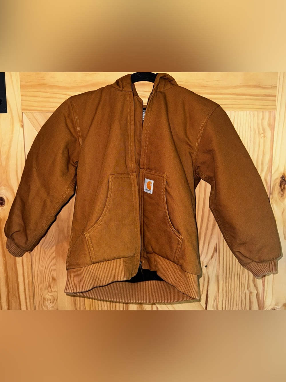 Carhartt Kids' Brown Hooded Duck Canvas Jacket